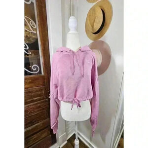 Championship Women's Size M Pink Cropped Oversized Hoodie NWT